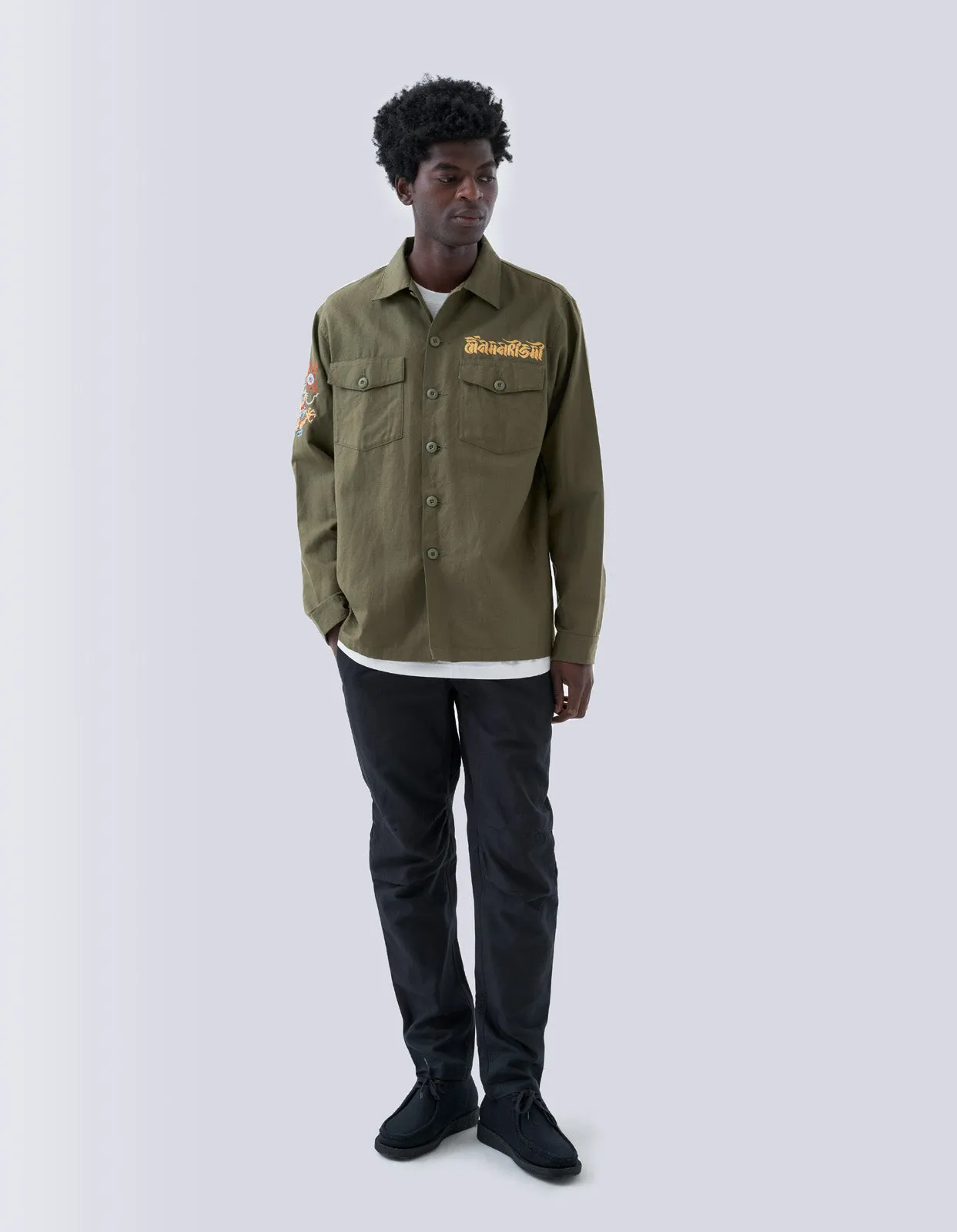 5022 Lunar Dragon Utility Shirt Olive OG-107F