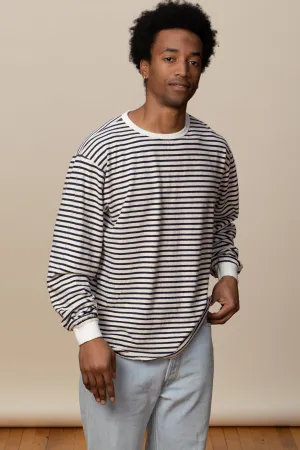 Adult Long Sleeve Crew Neck Hemp Stripe