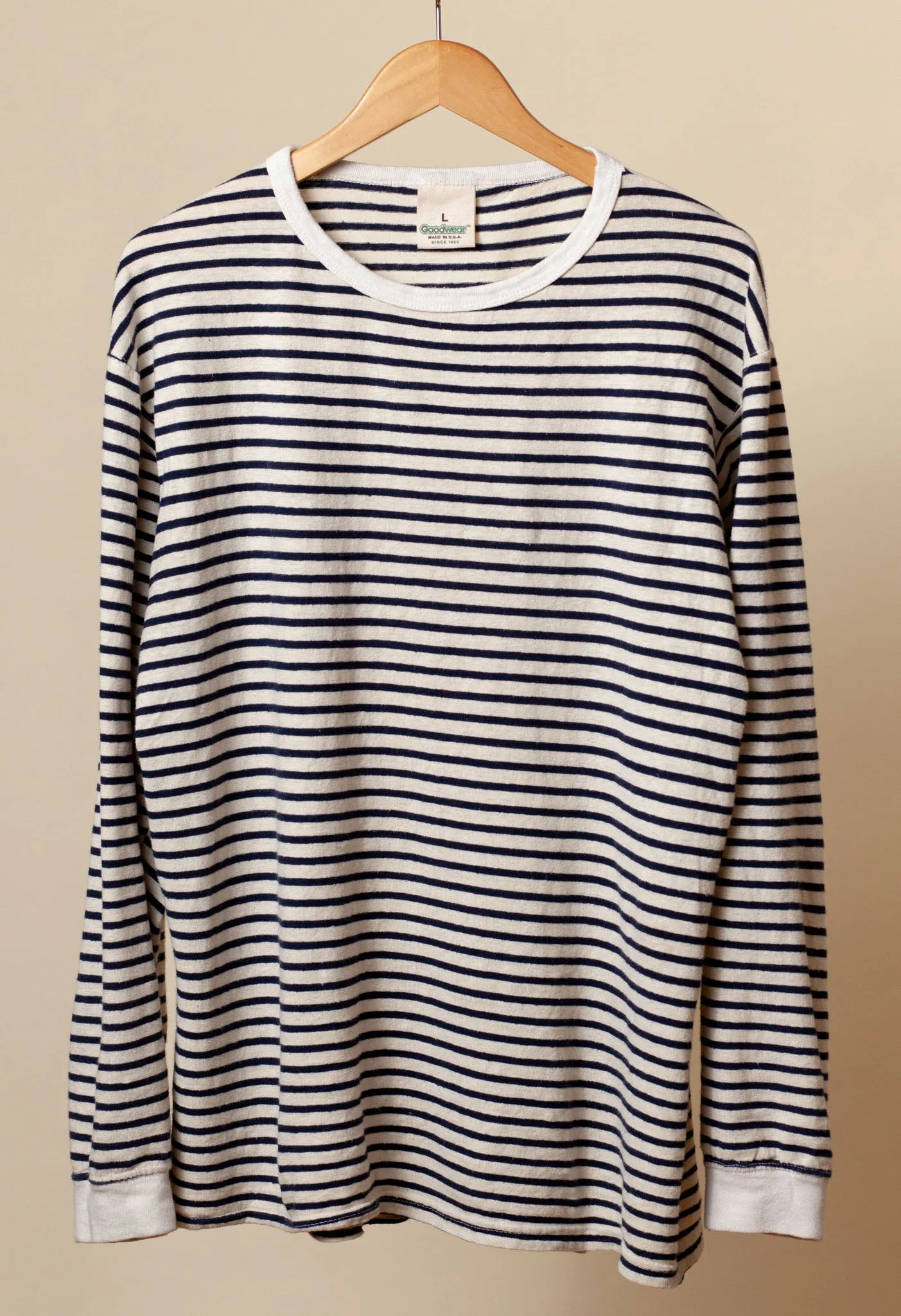 Adult Long Sleeve Crew Neck Hemp Stripe