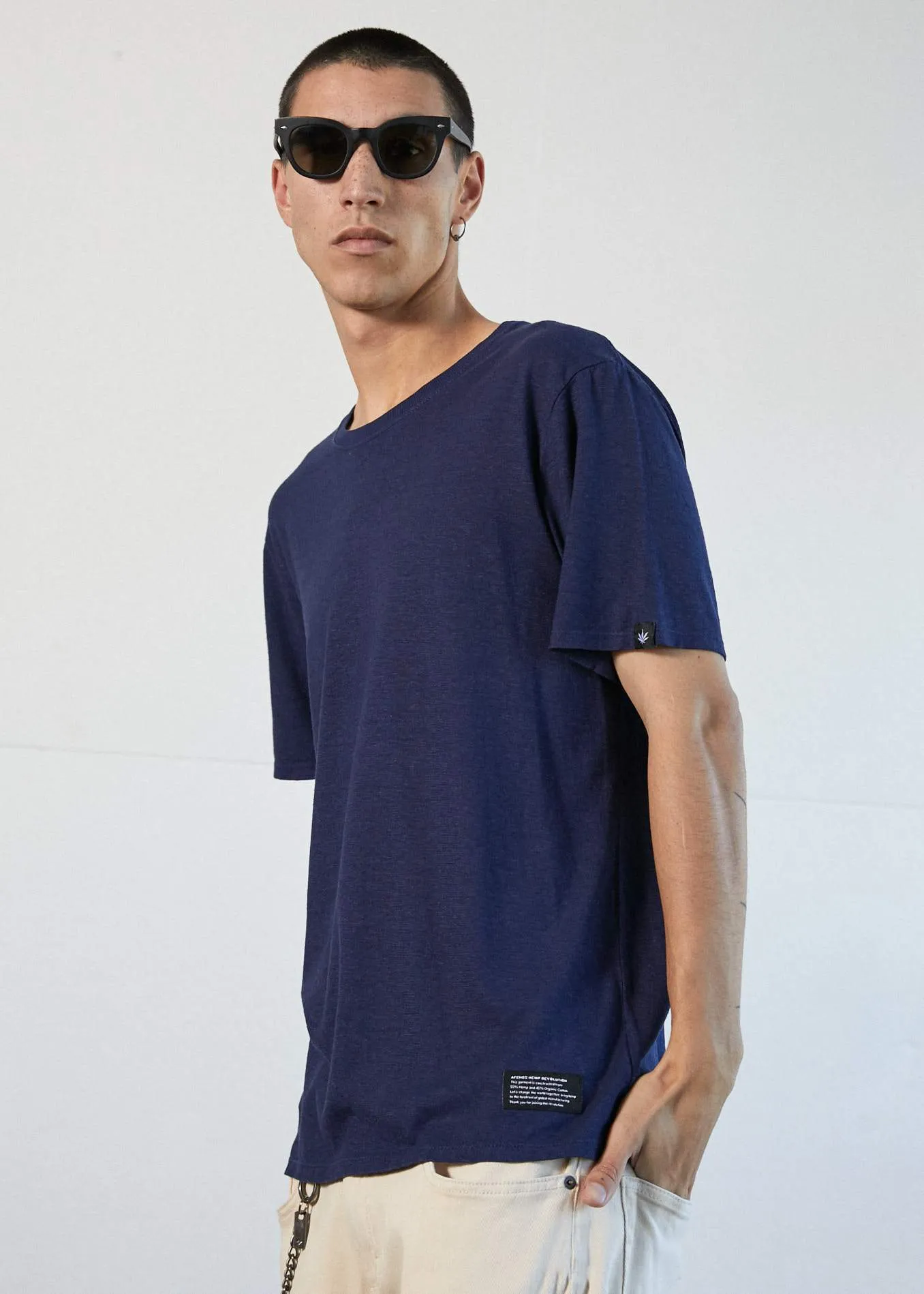 Afends Mens Classic - Hemp Standard Fit Tee - Iris