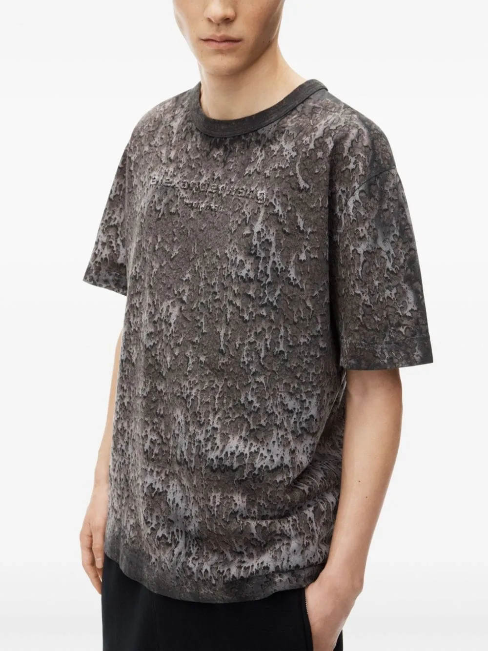 ALEXANDER WANG - Unisex Embossed Logo With Splatter Wash Tee