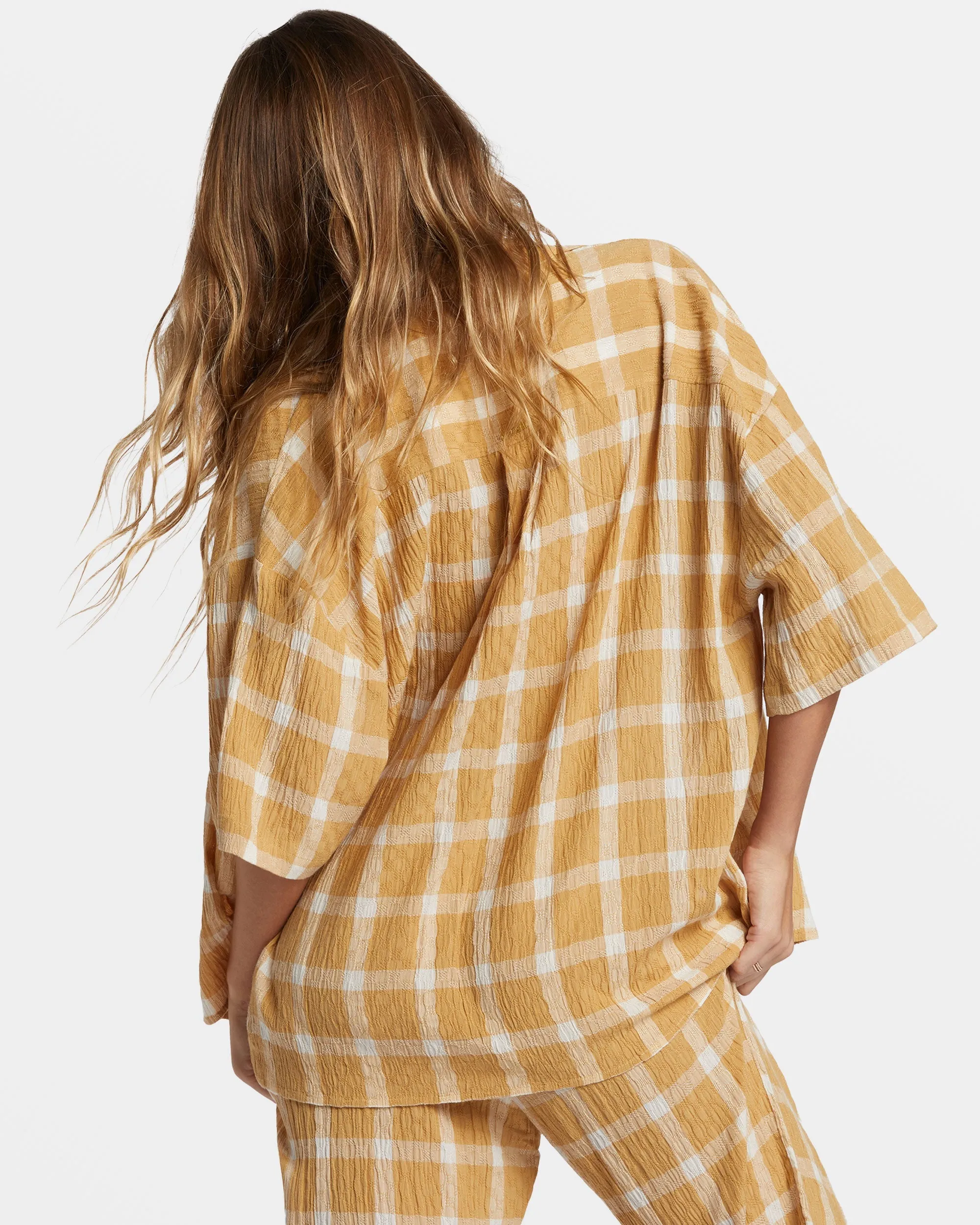 Beach Side Oversized Short Sleeve Shirt - Hemp 2