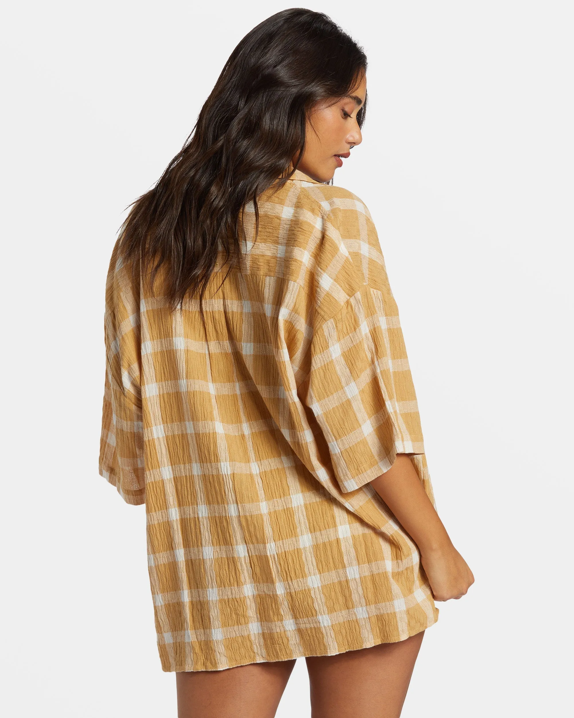 Beach Side Oversized Short Sleeve Shirt - Hemp 2