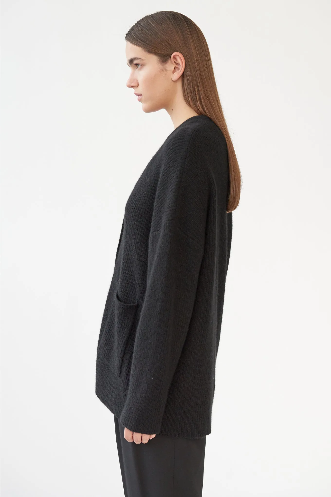 BEN CARDIGAN - BLACK - SILK/CASHMERE