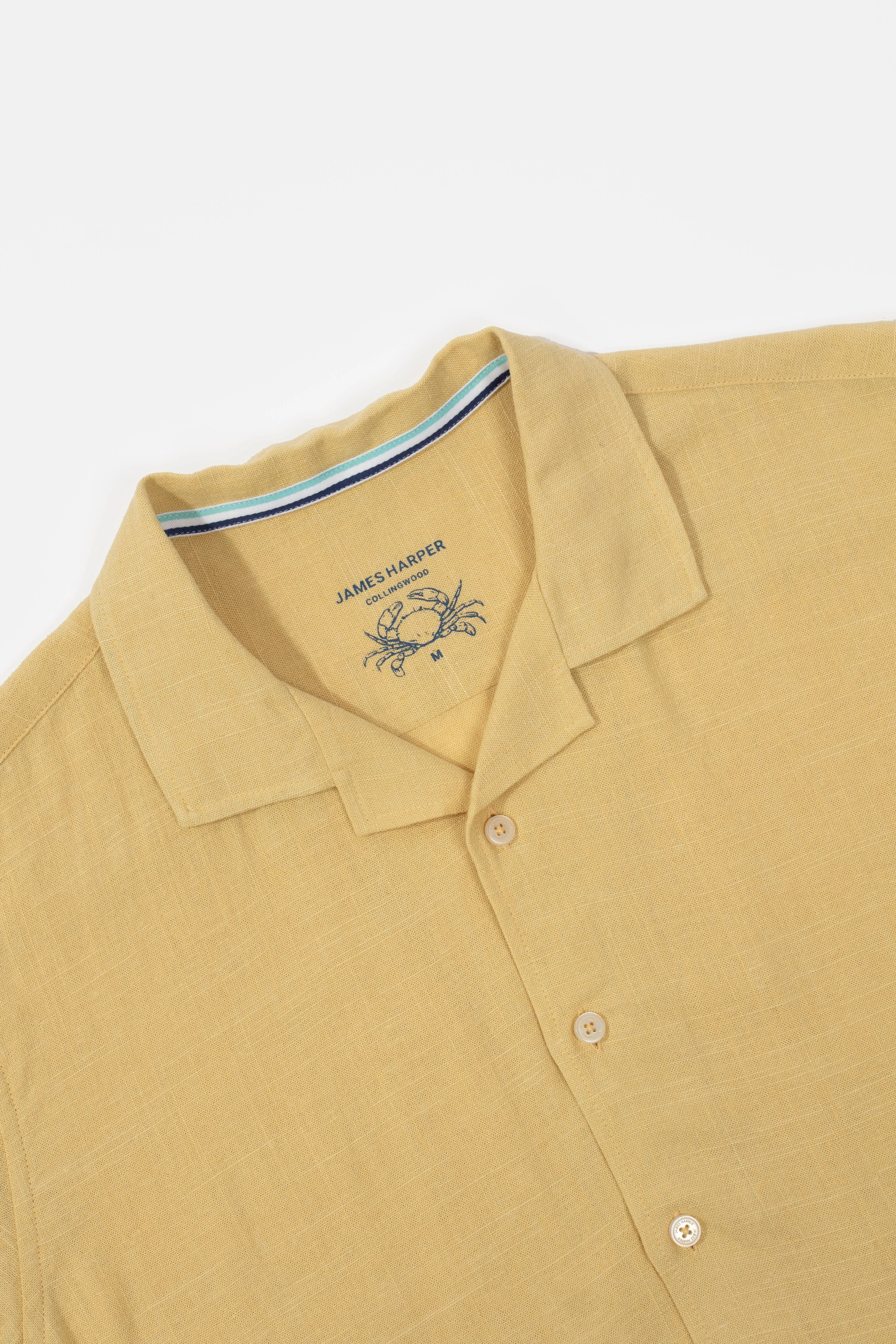 Butter Cuban Collar Linen  Shirt