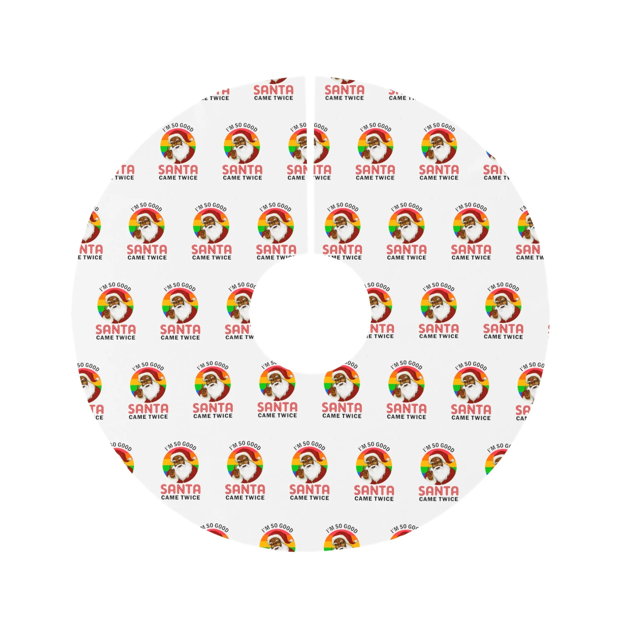 Christmas LGBTQ  Round Tree Skirt ,Game Twice Santa