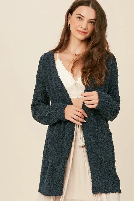 Chunky Popcorn Sweater Cardigan - 4 colors