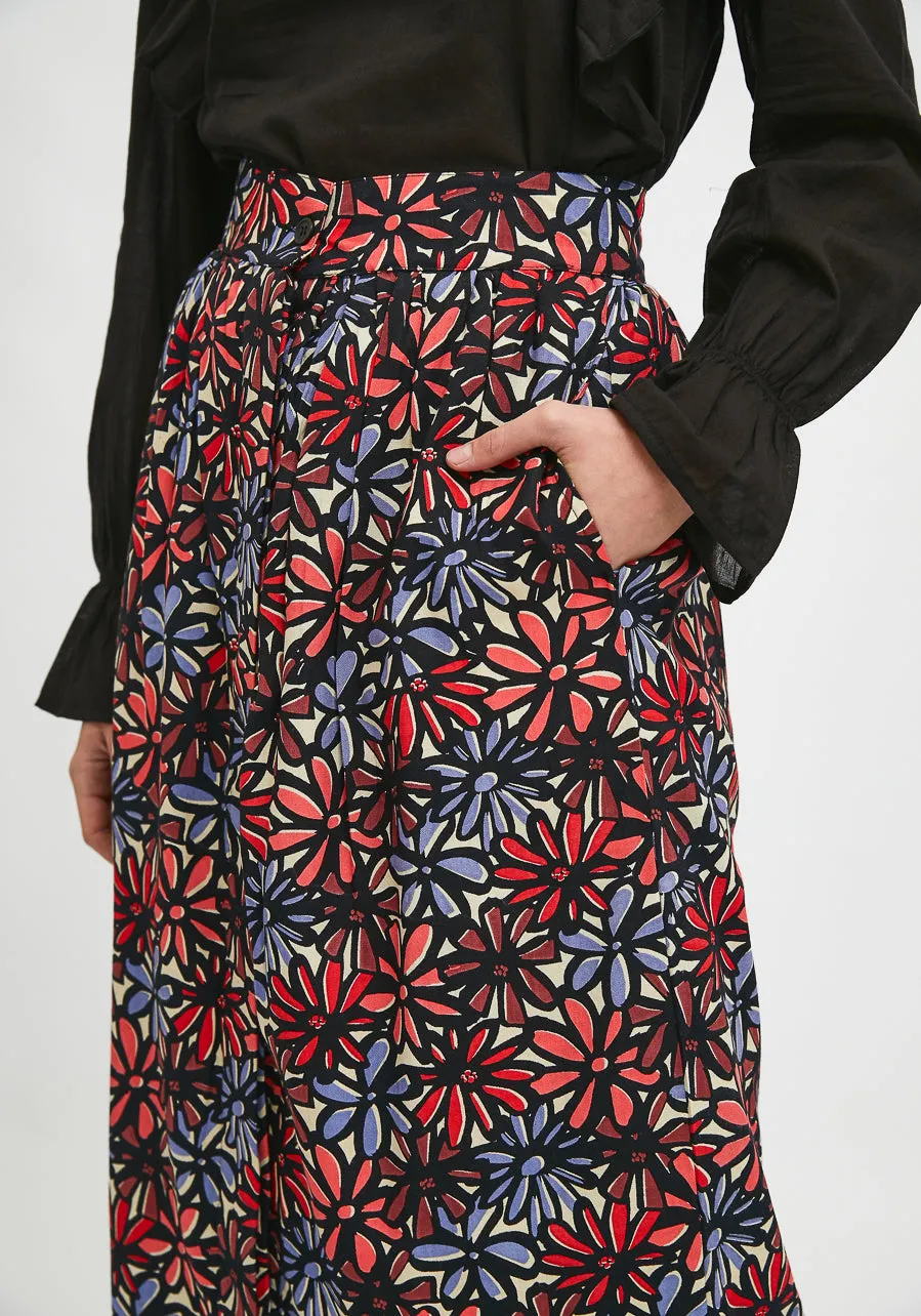 Compania Fantastica Splash Floral Midi Skirt