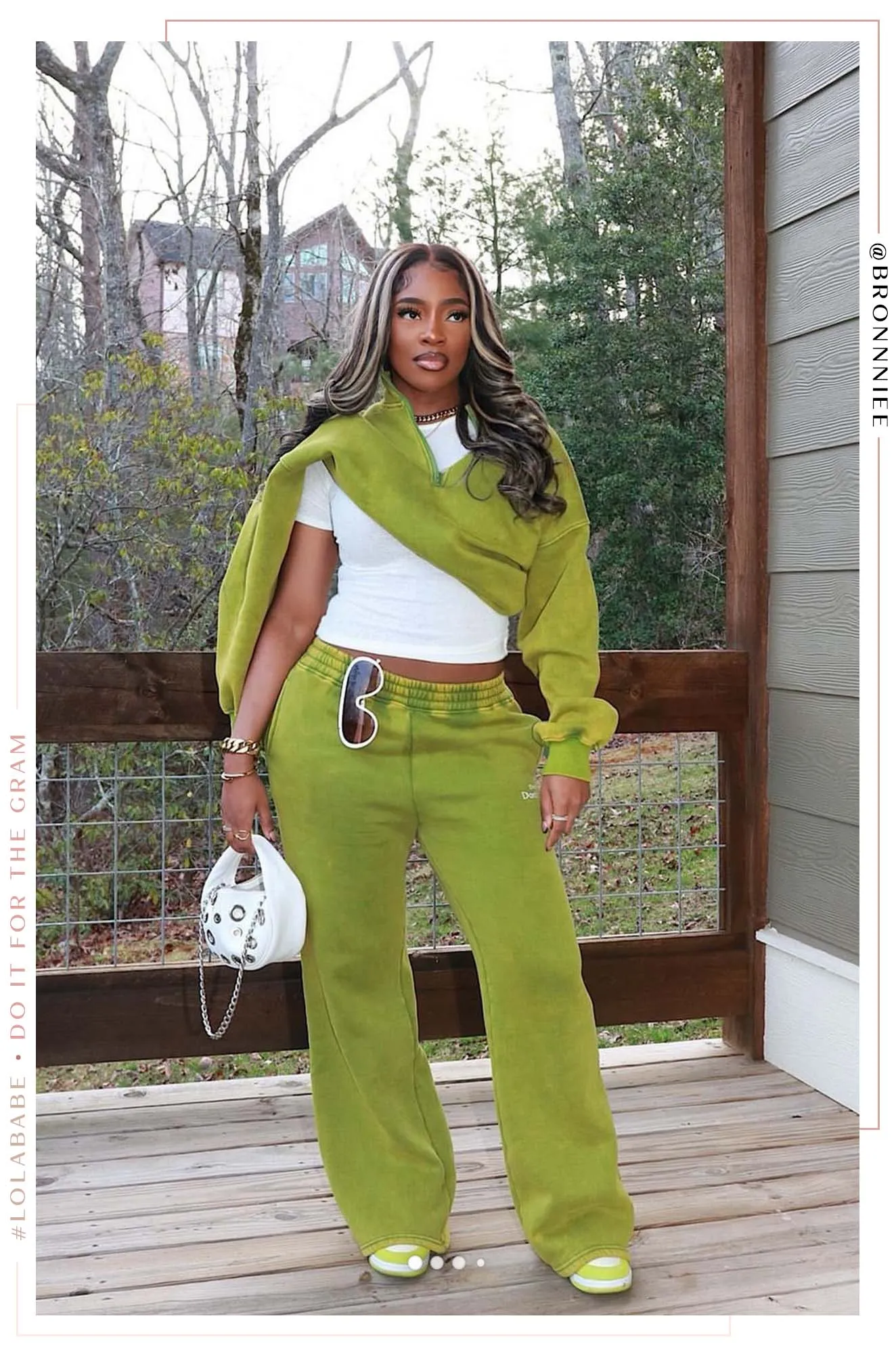 Don't Know Don't Care High Waist Wide Leg Sweat Pant - Green