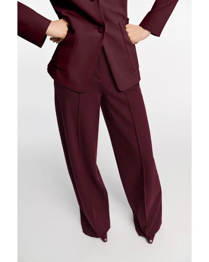 Dorothee Schumacher Emotional Essence Wide Leg Pants Dark Burgundy