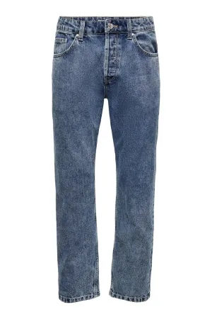 Edge Loose Jeans - Blue Denim