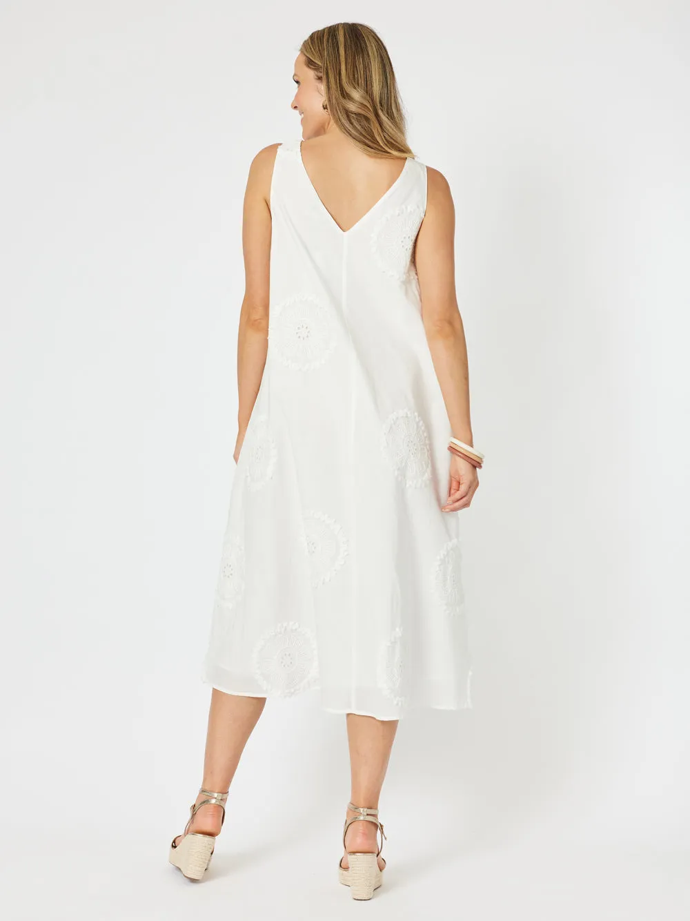 Emanuella Sleeveless Dress - White