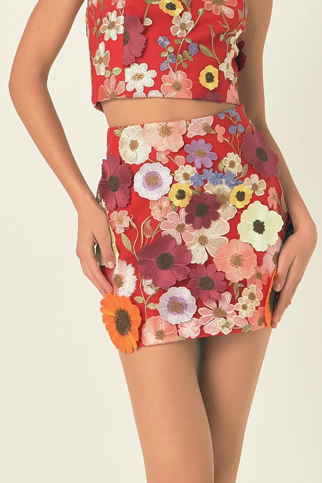 Endless Rose - Floral Embroidered Skirt