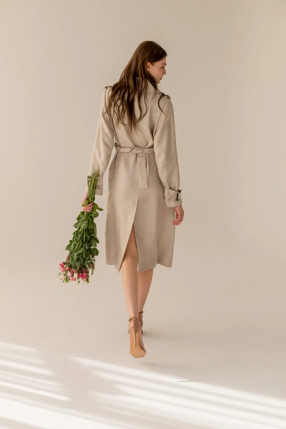 Enteliér Silk Trench Light Beige