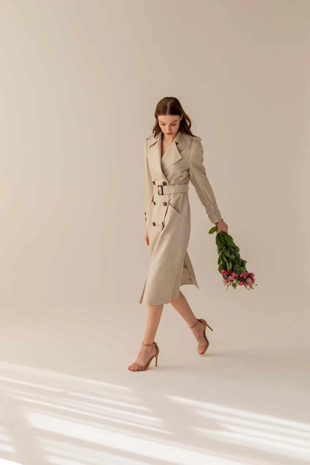 Enteliér Silk Trench Light Beige