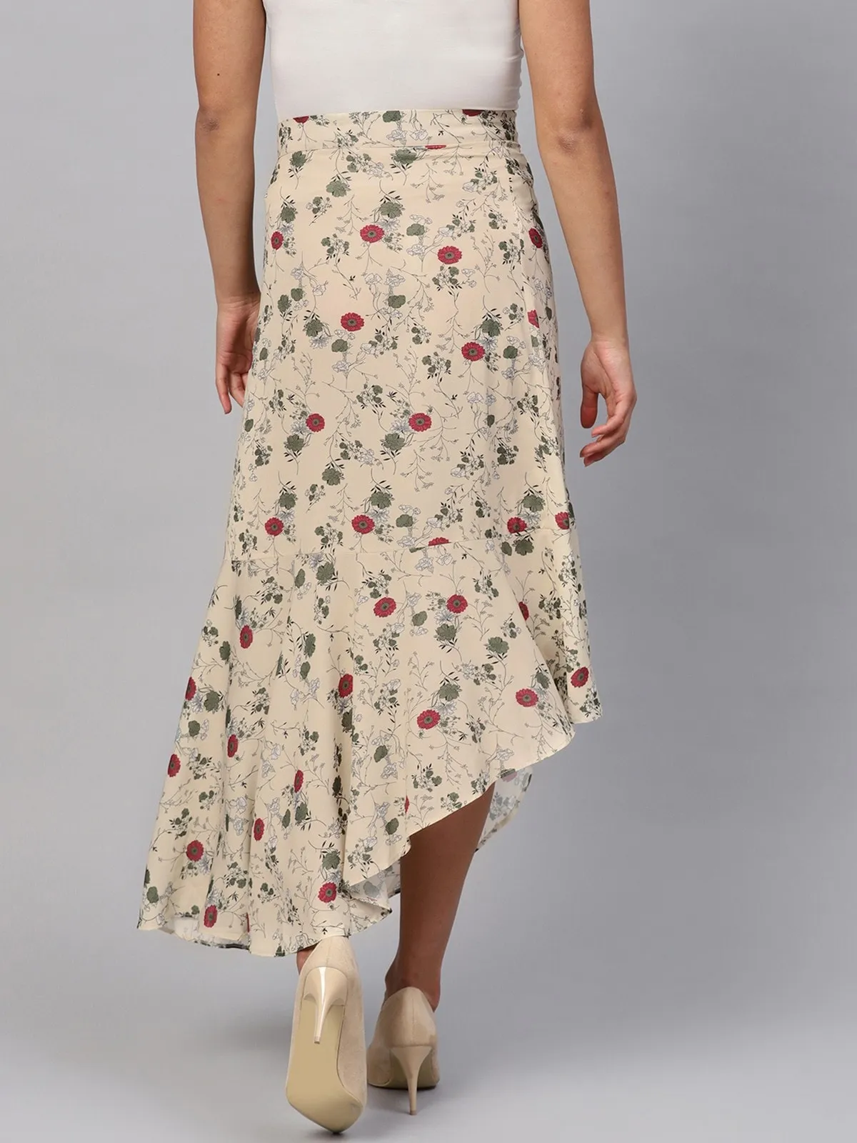 Floral Asymmetric Skirt