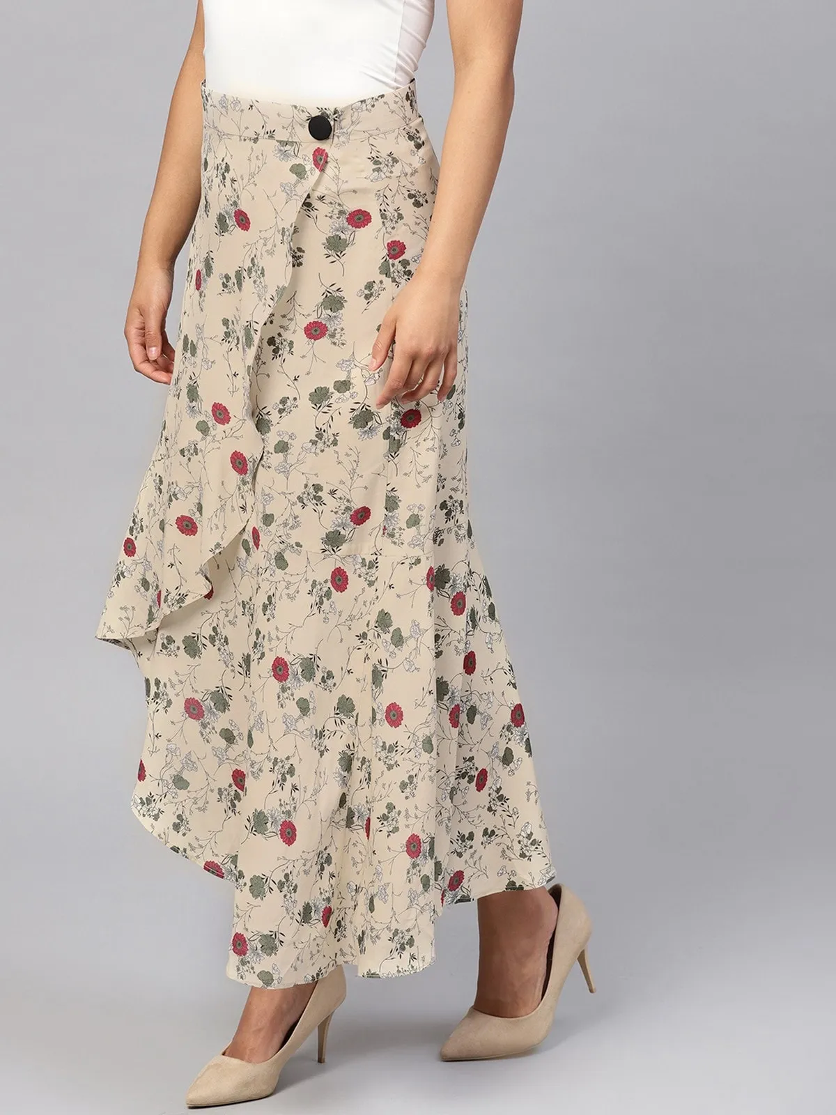 Floral Asymmetric Skirt