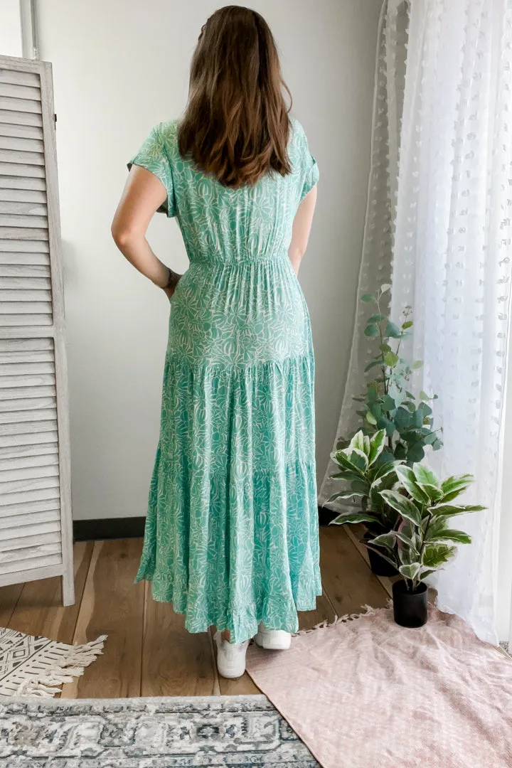 Floral Surplice Maxi Dress