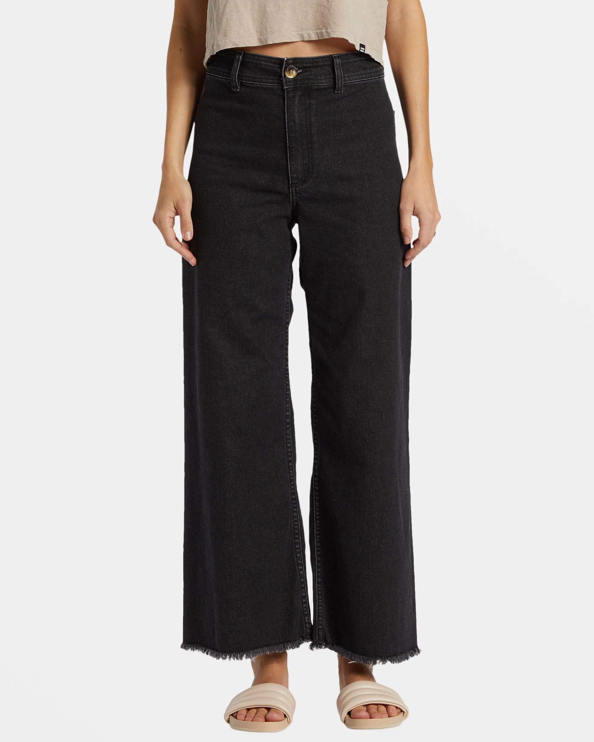 Free Fall High-Waist Pants - Black Rinse