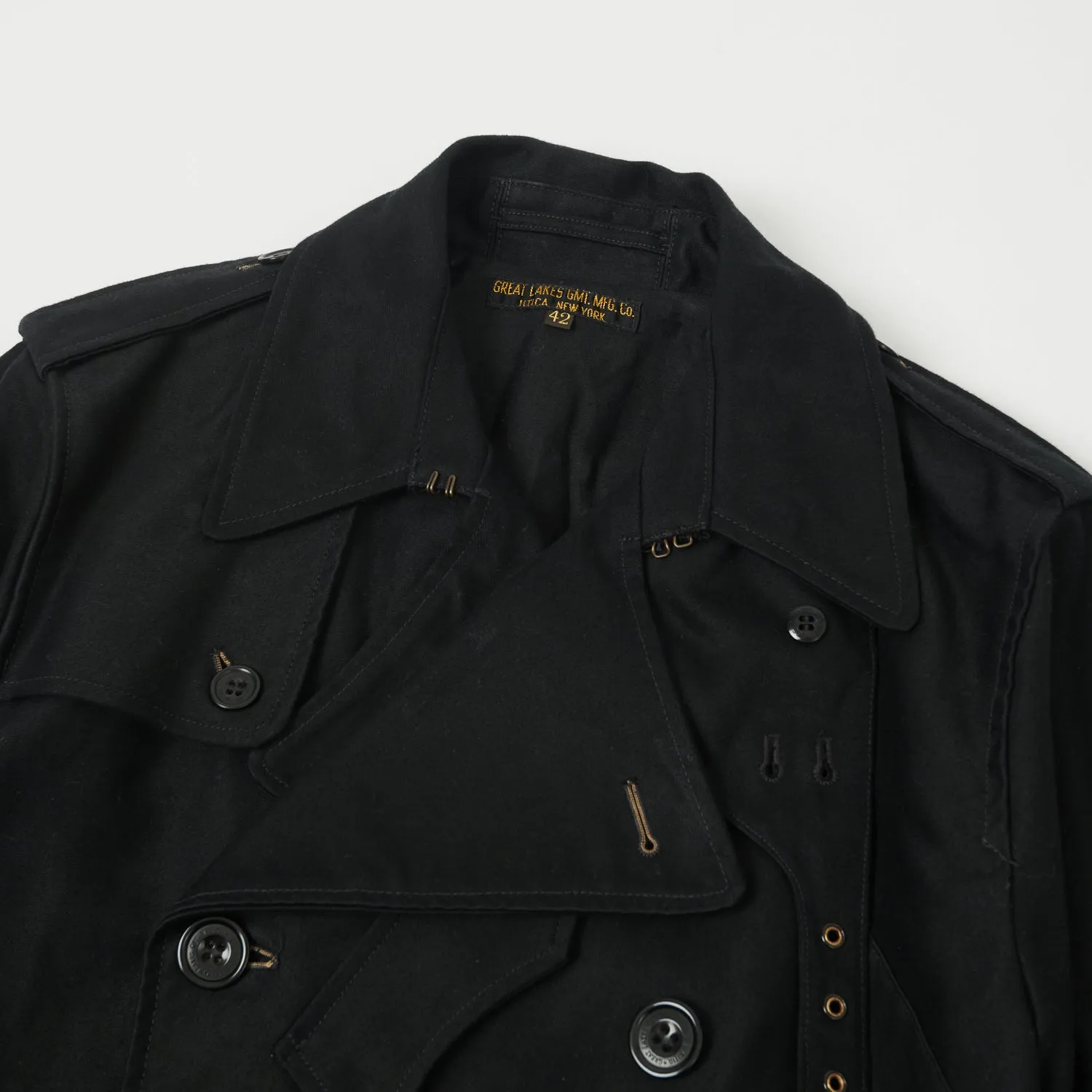 Freewheelers Gifford Trench Coat - Deep Black