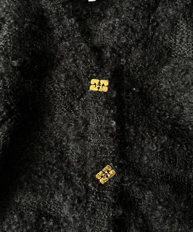 GANNI Alpaca Moahir Boucle Cardigan "BLACK"