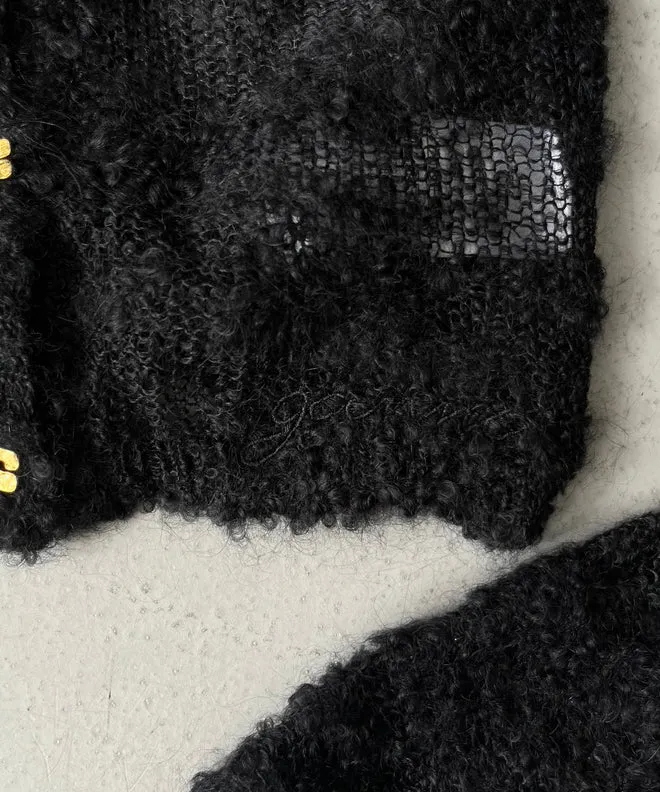 GANNI Alpaca Moahir Boucle Cardigan "BLACK"