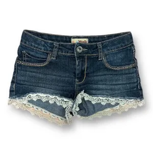 Girls Mudd Size 12 Denim Lace Trimmed Shorts