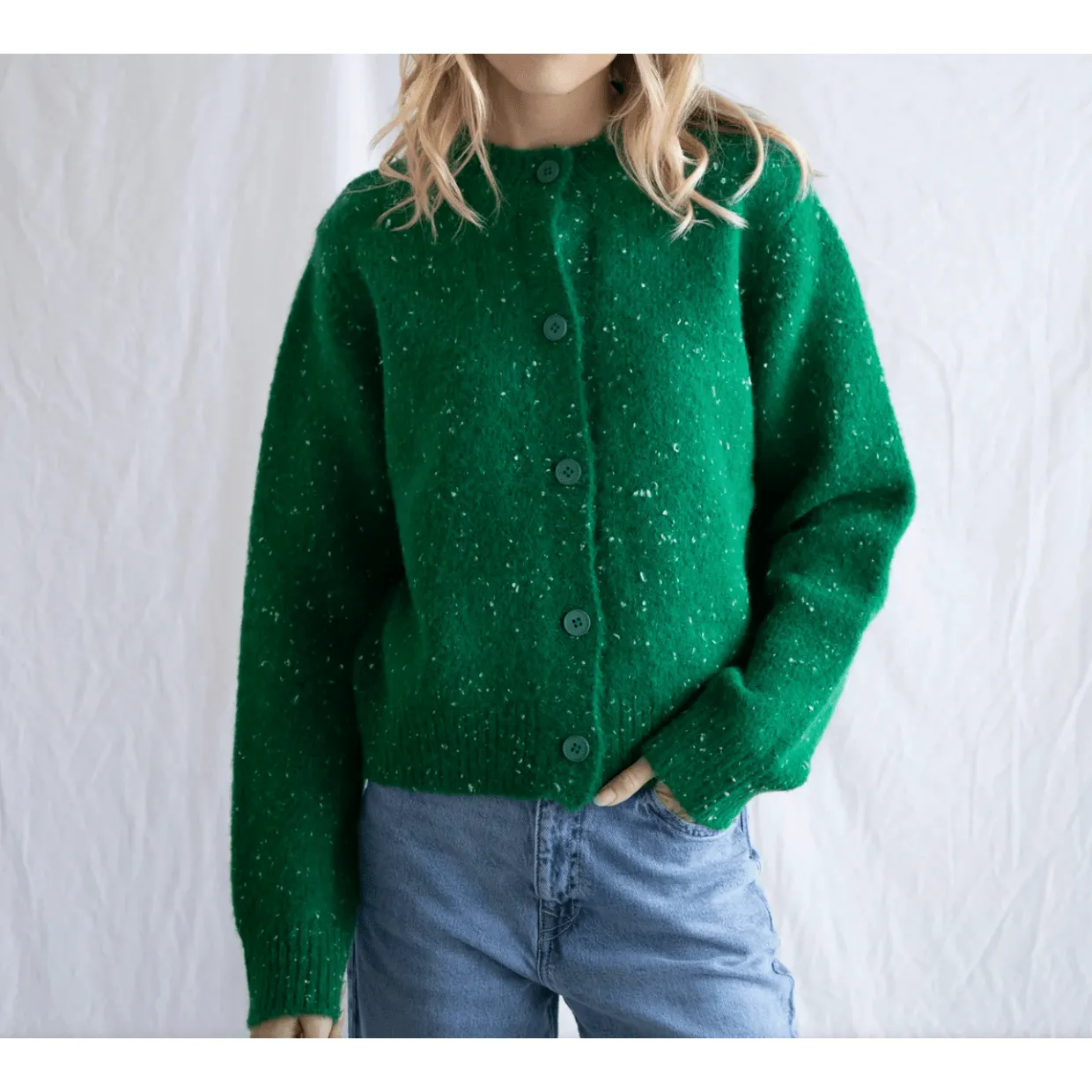 Green Speckled Cardigan