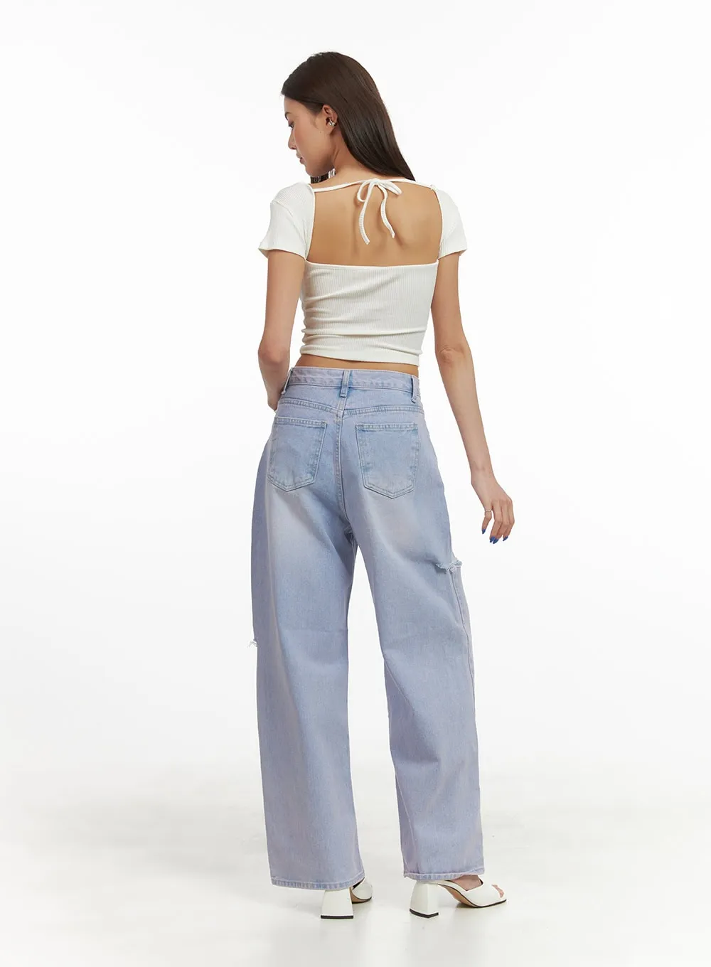 High Waist Wide Leg Jeans CY424