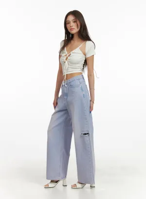 High Waist Wide Leg Jeans CY424