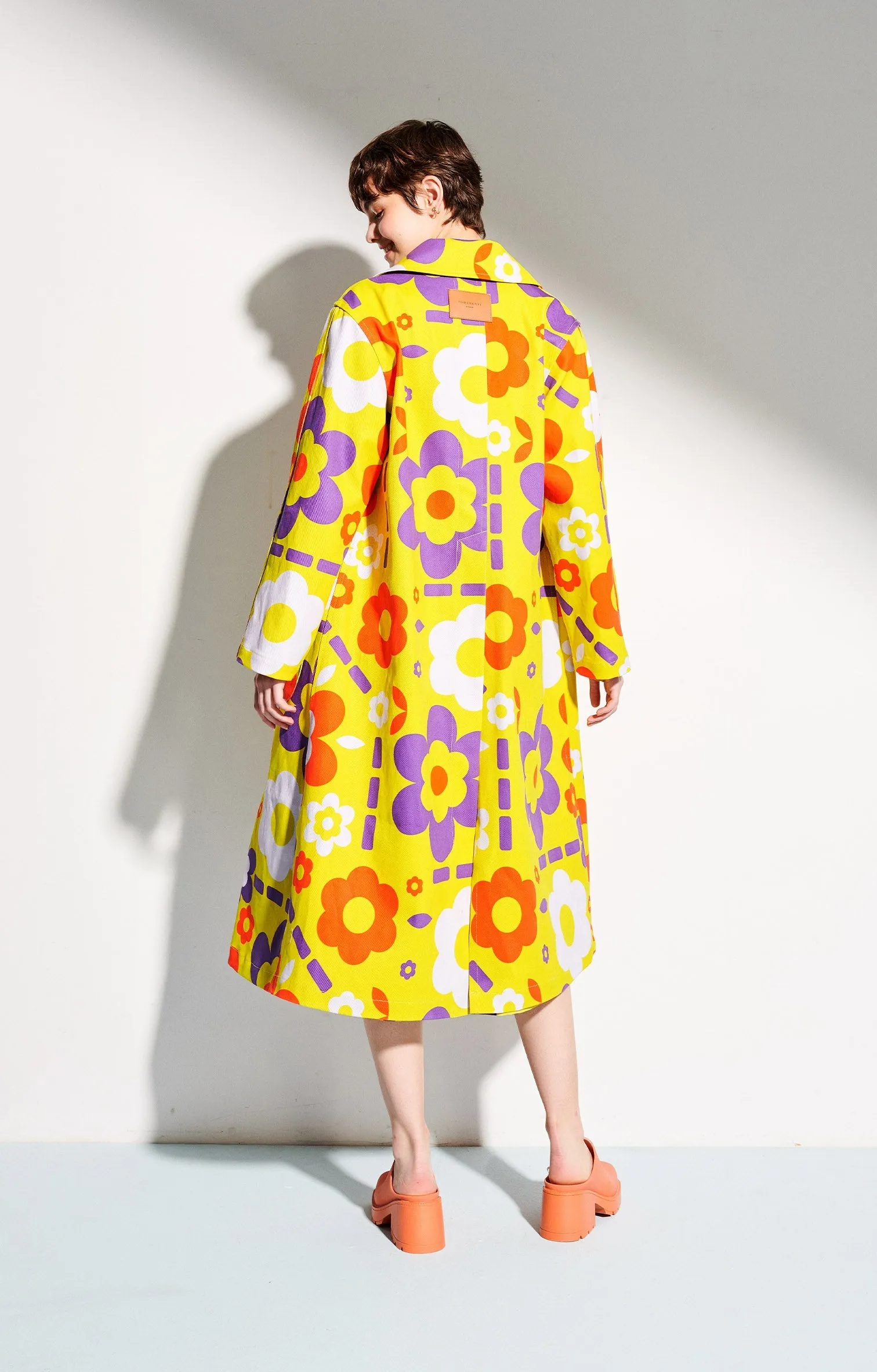 Klara Trench Coat Space Flowers