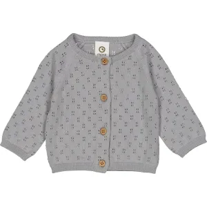 Knit Pointelle Cardigan, Jasmine Blue