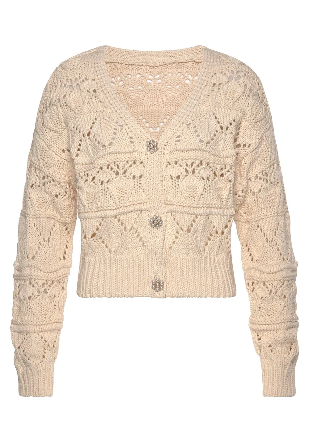 Knitted cardigan Vivance, cream