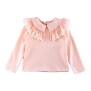 Lace Collar Top - Pink