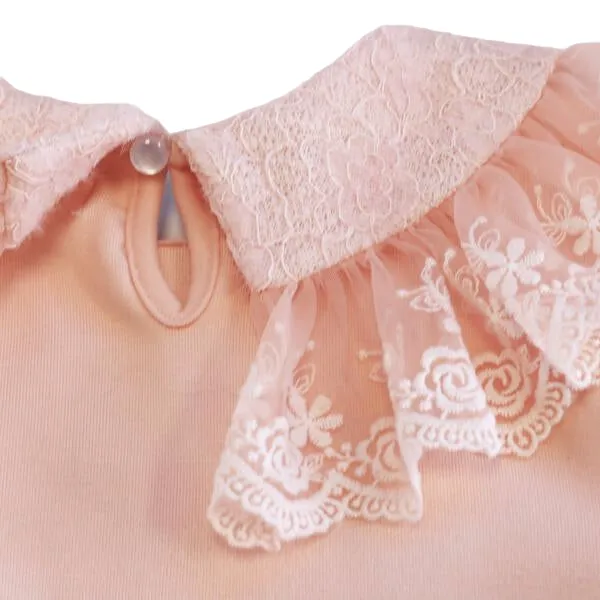 Lace Collar Top - Pink