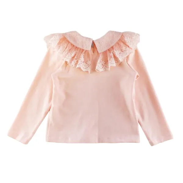 Lace Collar Top - Pink