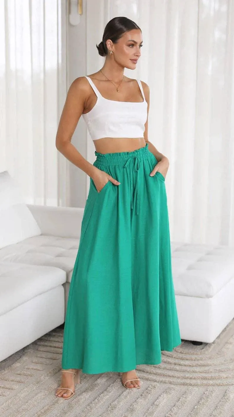 Ladies High Waist Wide Leg Daily Pants BL0121