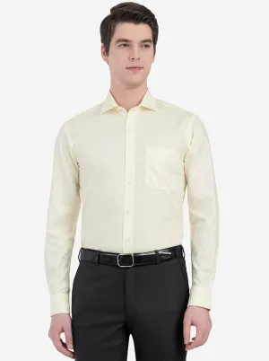 Light Yellow Dobby Slim Fit Formal Shirt | Metal