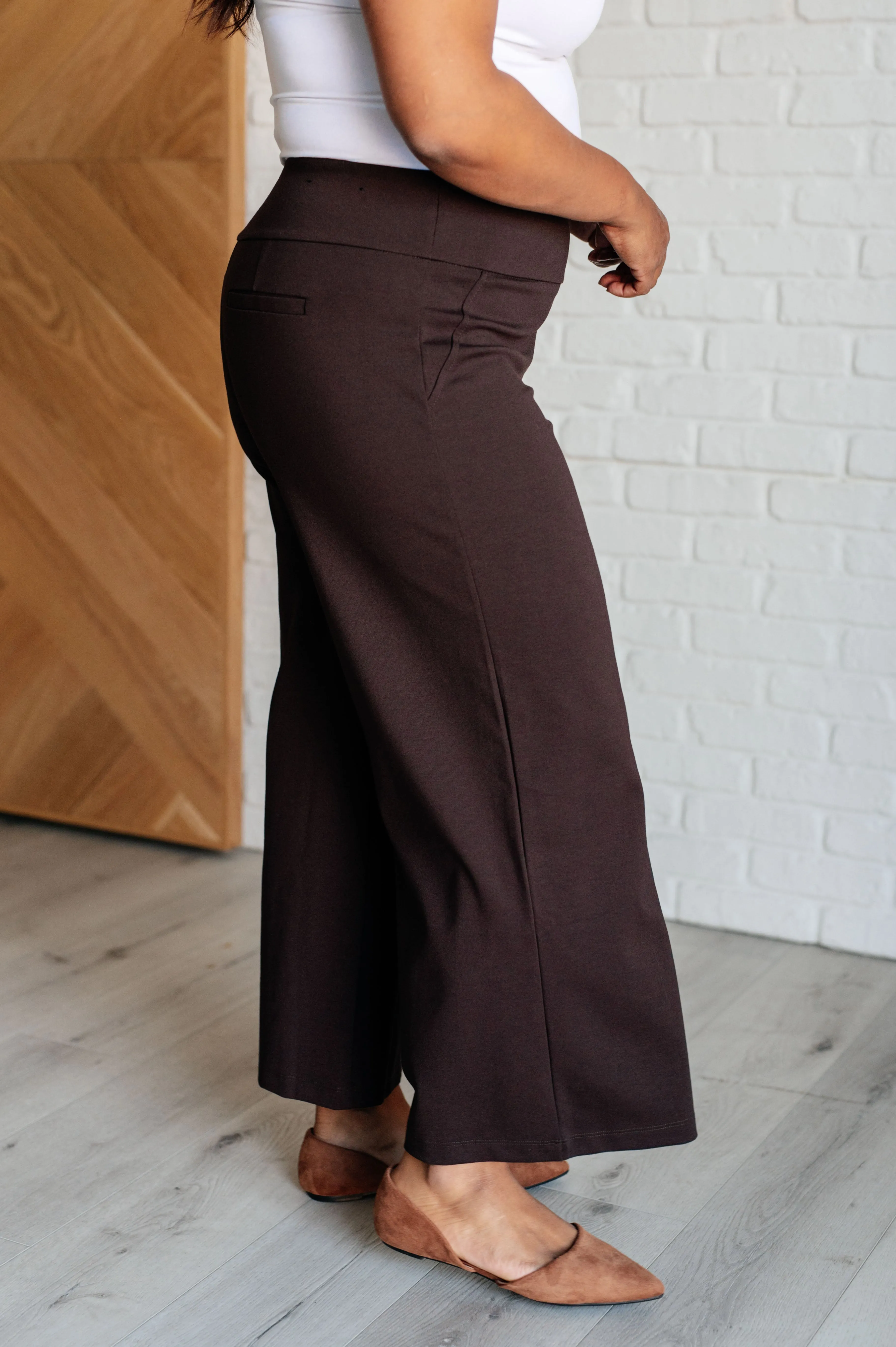 Magic Wide Leg Crop Pants in Chocolate - 10/10