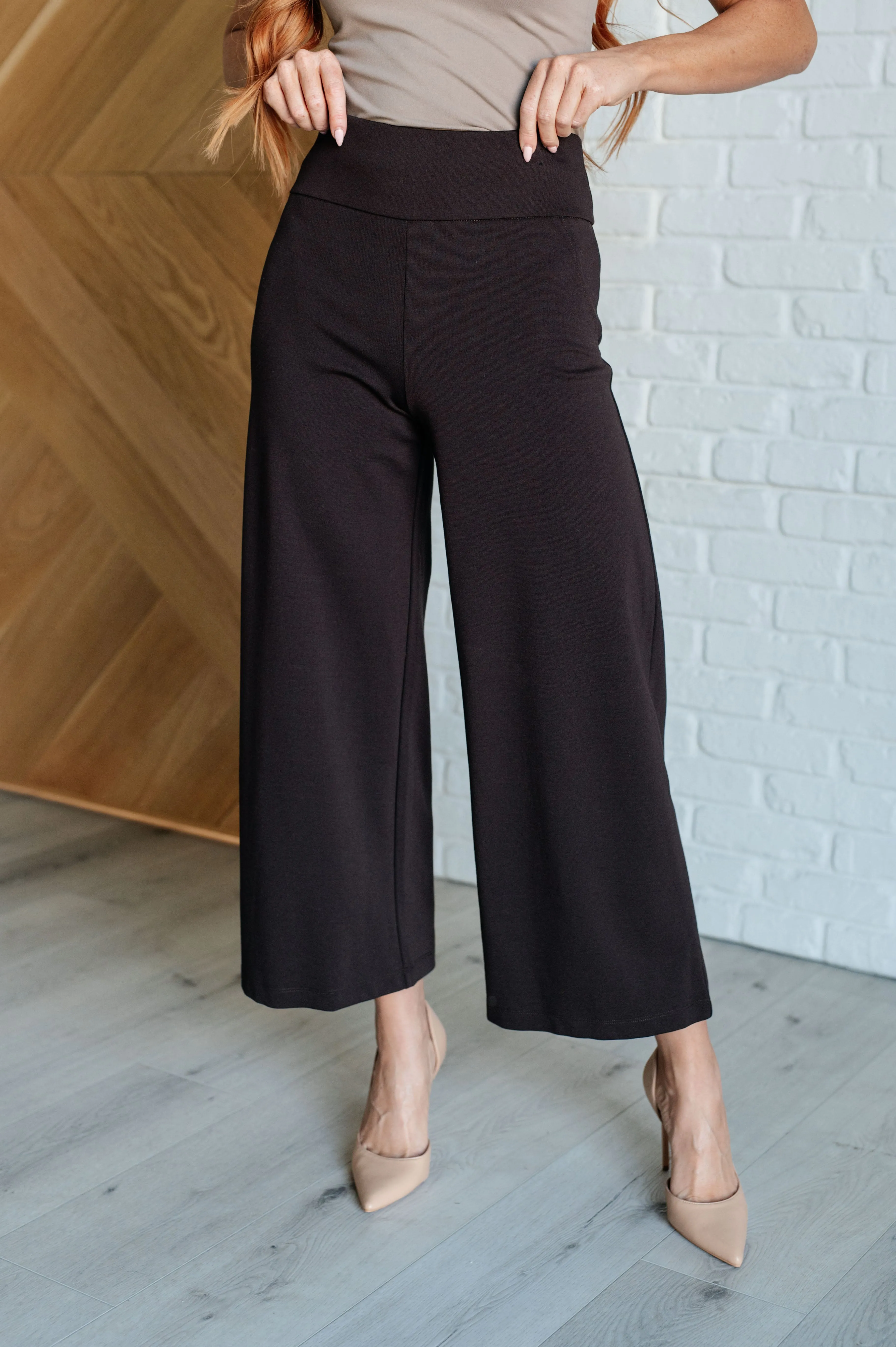 Magic Wide Leg Crop Pants in Chocolate - 10/10