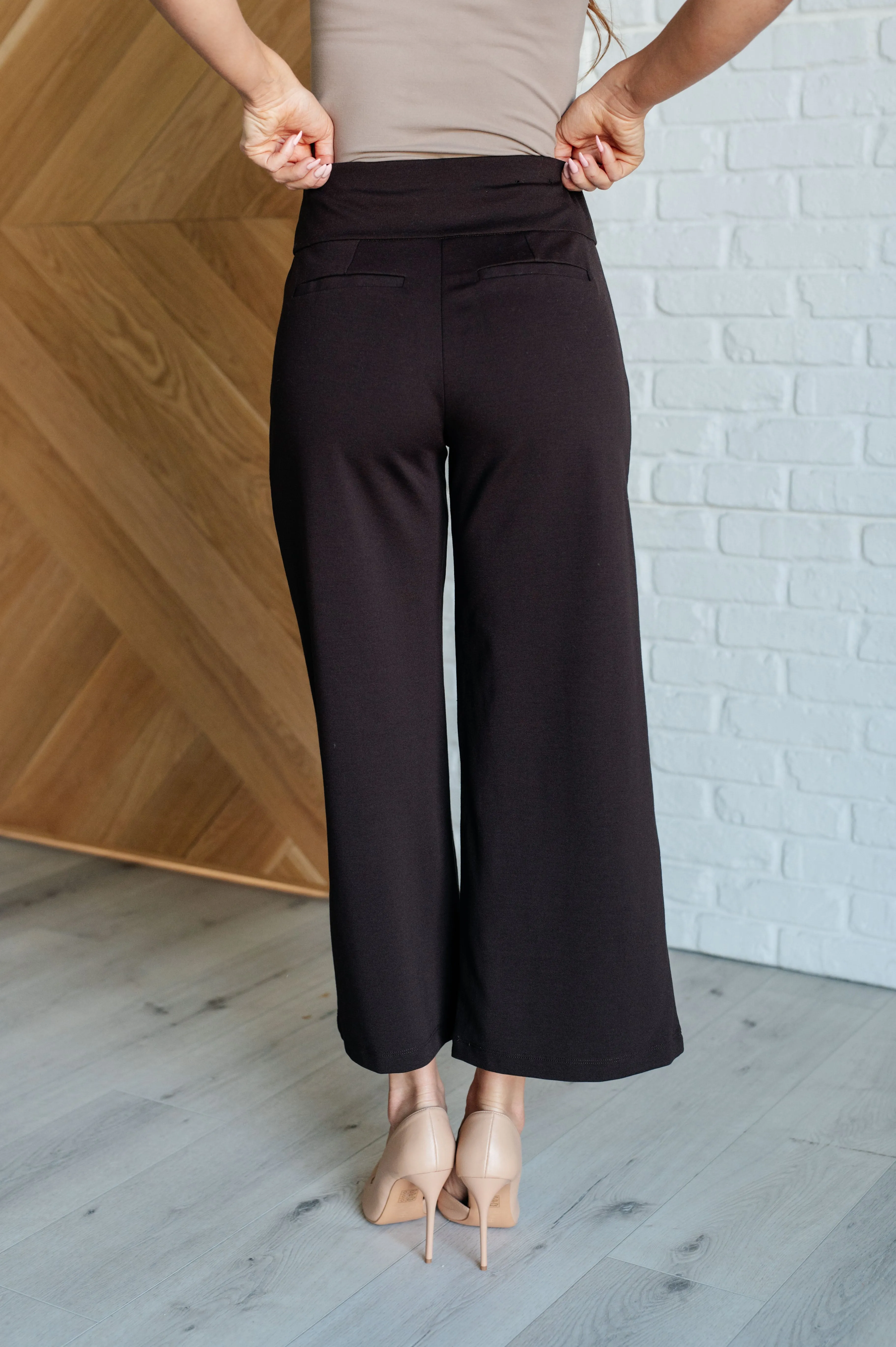 Magic Wide Leg Crop Pants in Chocolate - 10/10