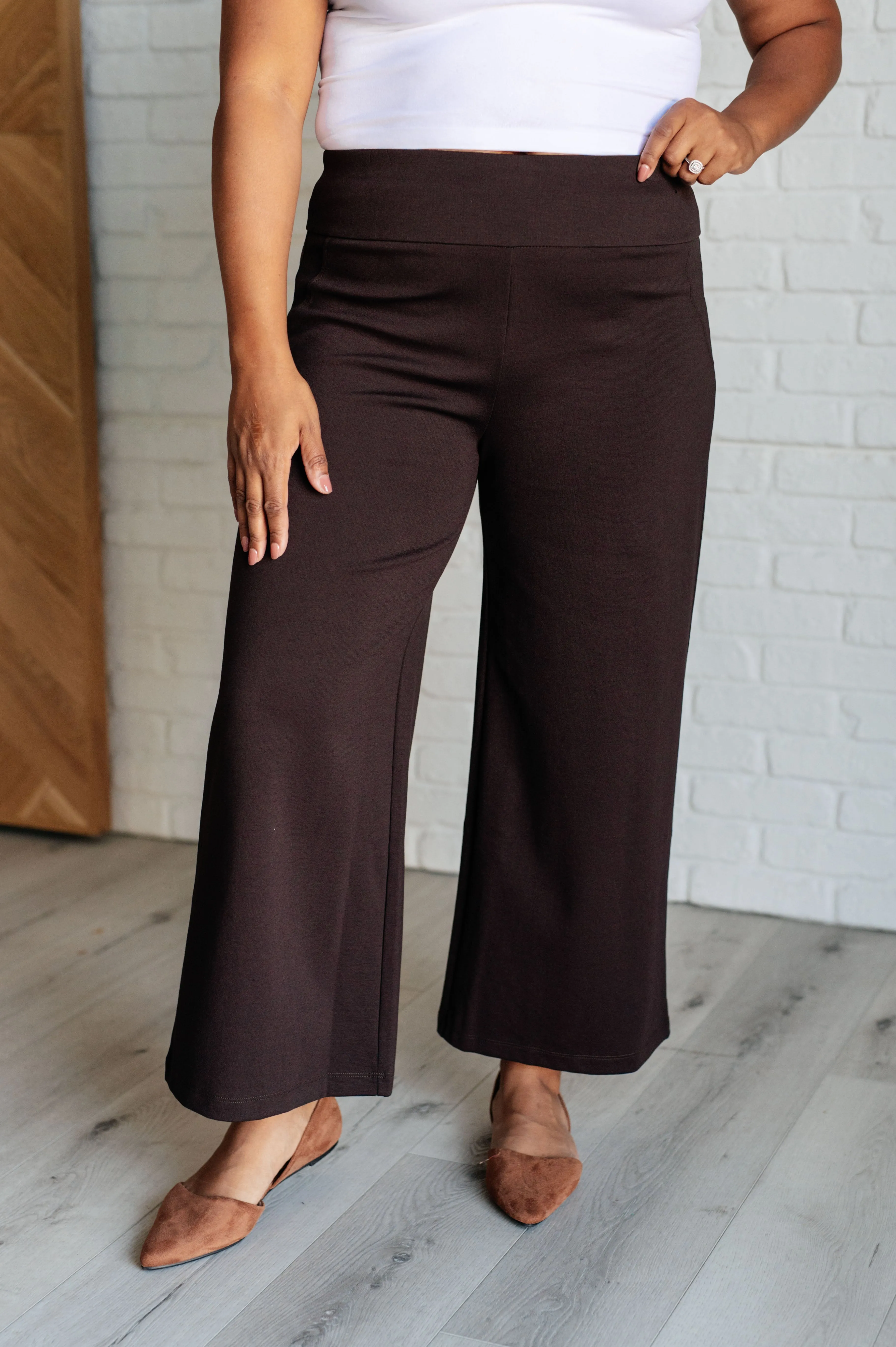 Magic Wide Leg Crop Pants in Chocolate - 10/10