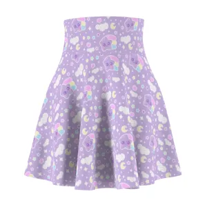 Magical sky shooting star cuties women's skater skirt - purple