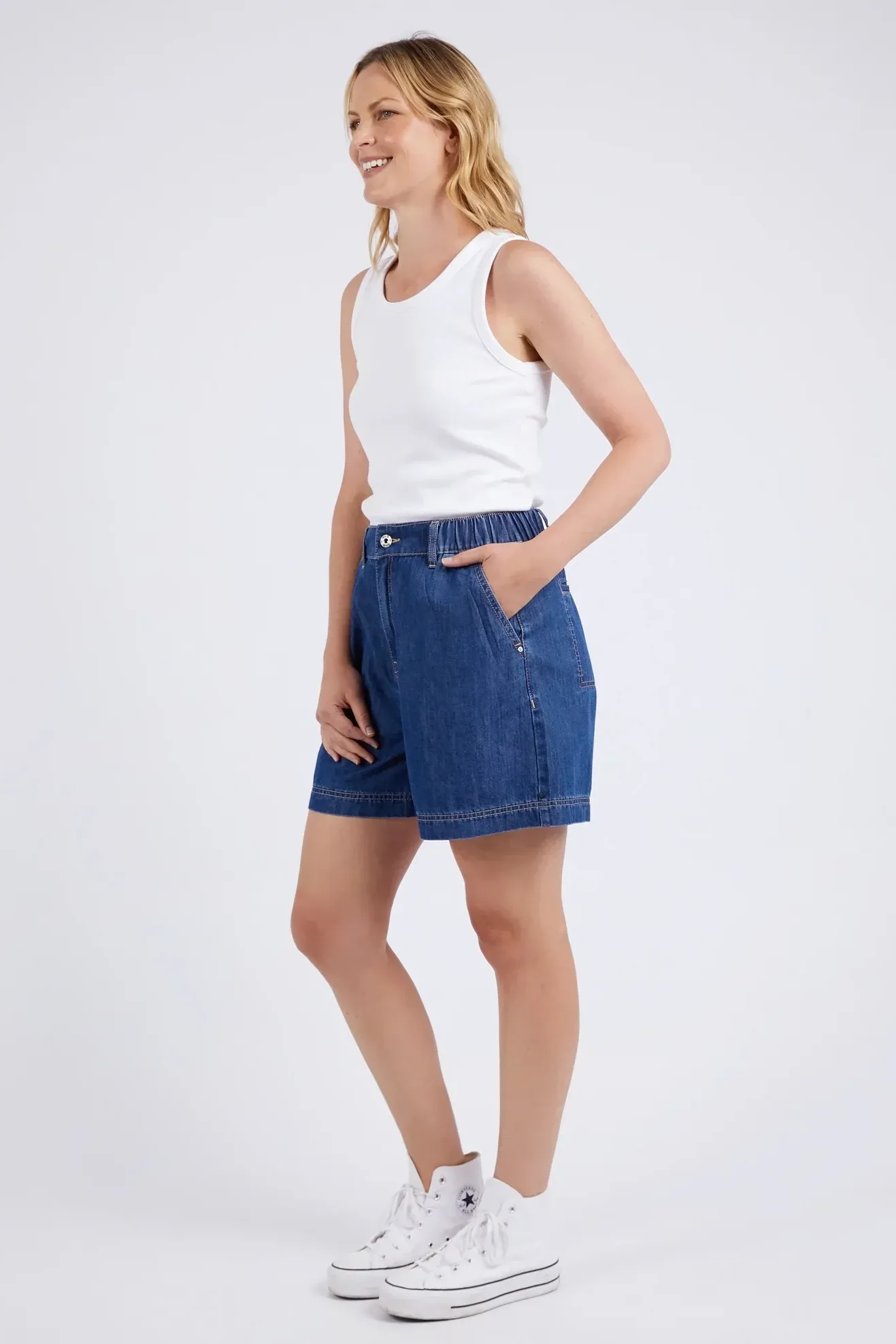 Matilda Denim Shorts in Dark Blue