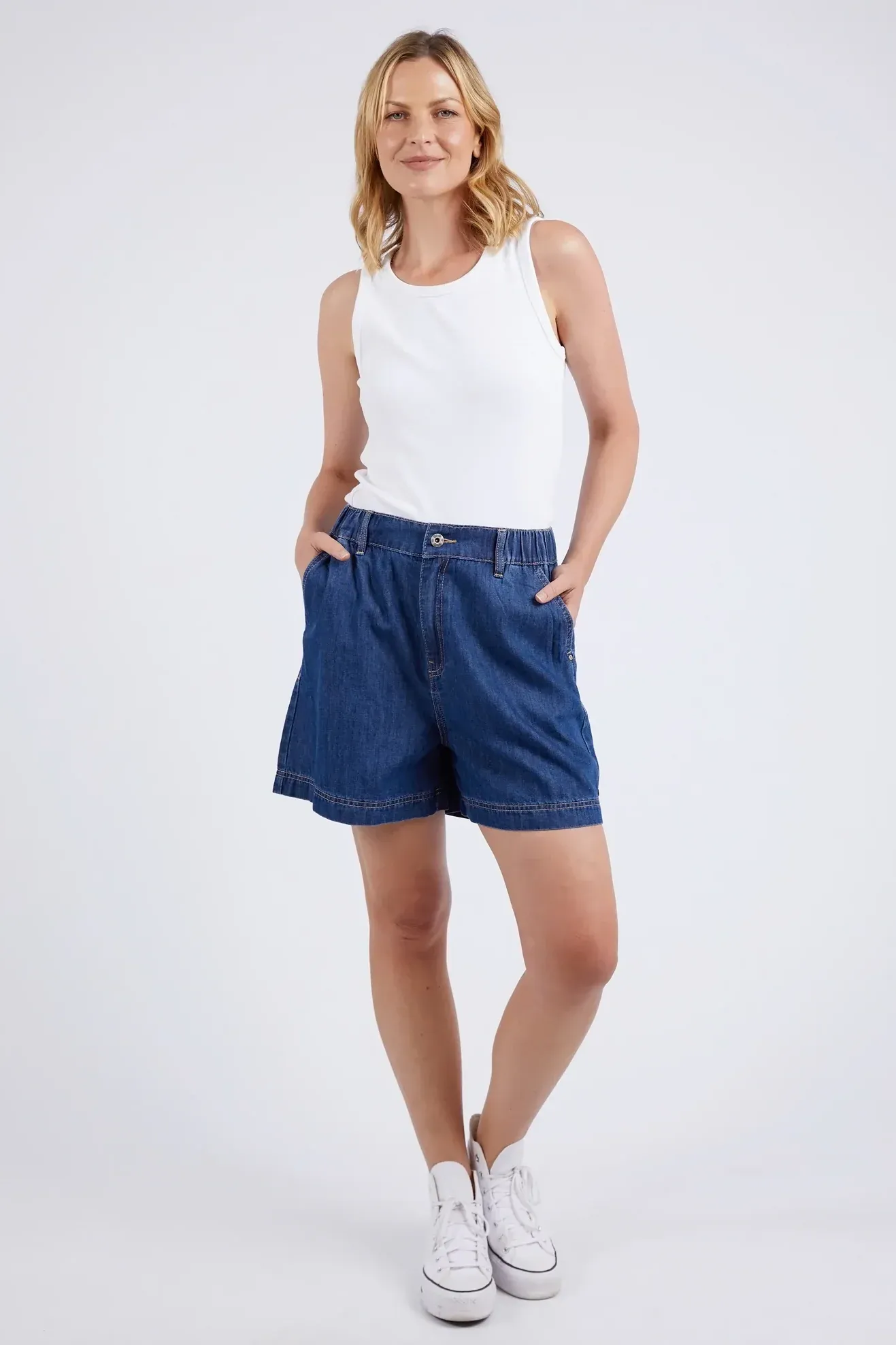 Matilda Denim Shorts in Dark Blue