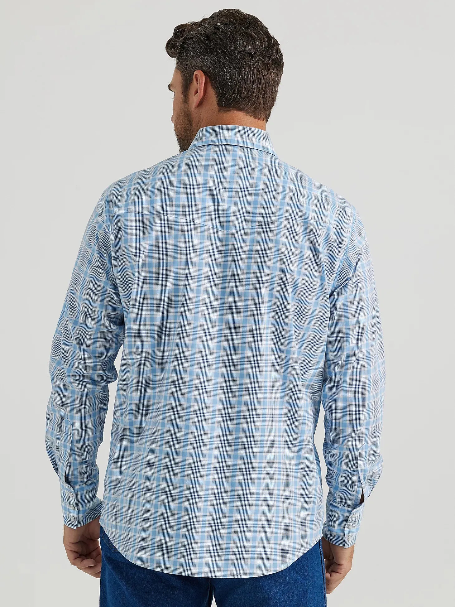 Men's Wrangler Blue Classic Long Sleeve Snap Shirt