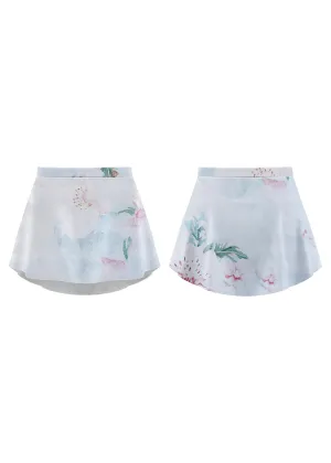 ON SALE Danse de Paris Patterned Pull-On Skirt (Nuage Rose)