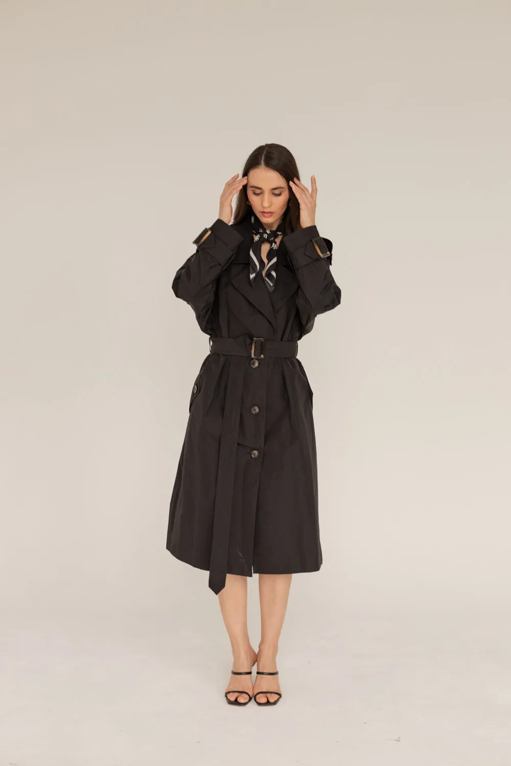 Oversized Black Trench