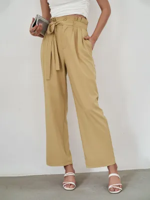 Paperbag Tie Waist Wide Leg Pants