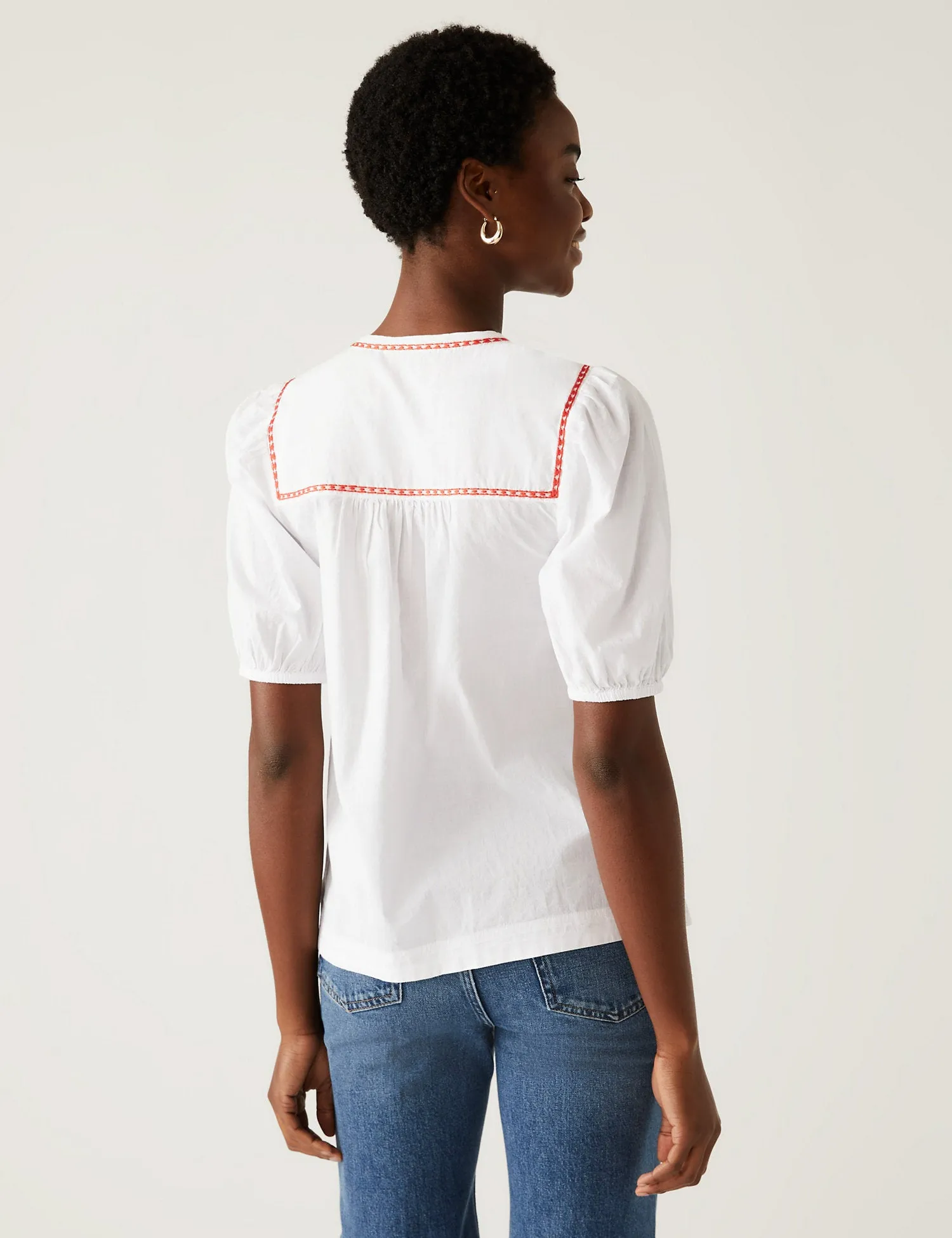 Pure Cotton Embroidered Top